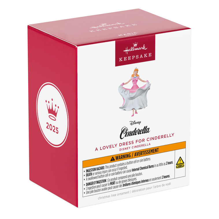 Hallmark Keepsake Christmas 2025 Disney Cinderella A Lovely Dress for Cinderelly Musical Ornament