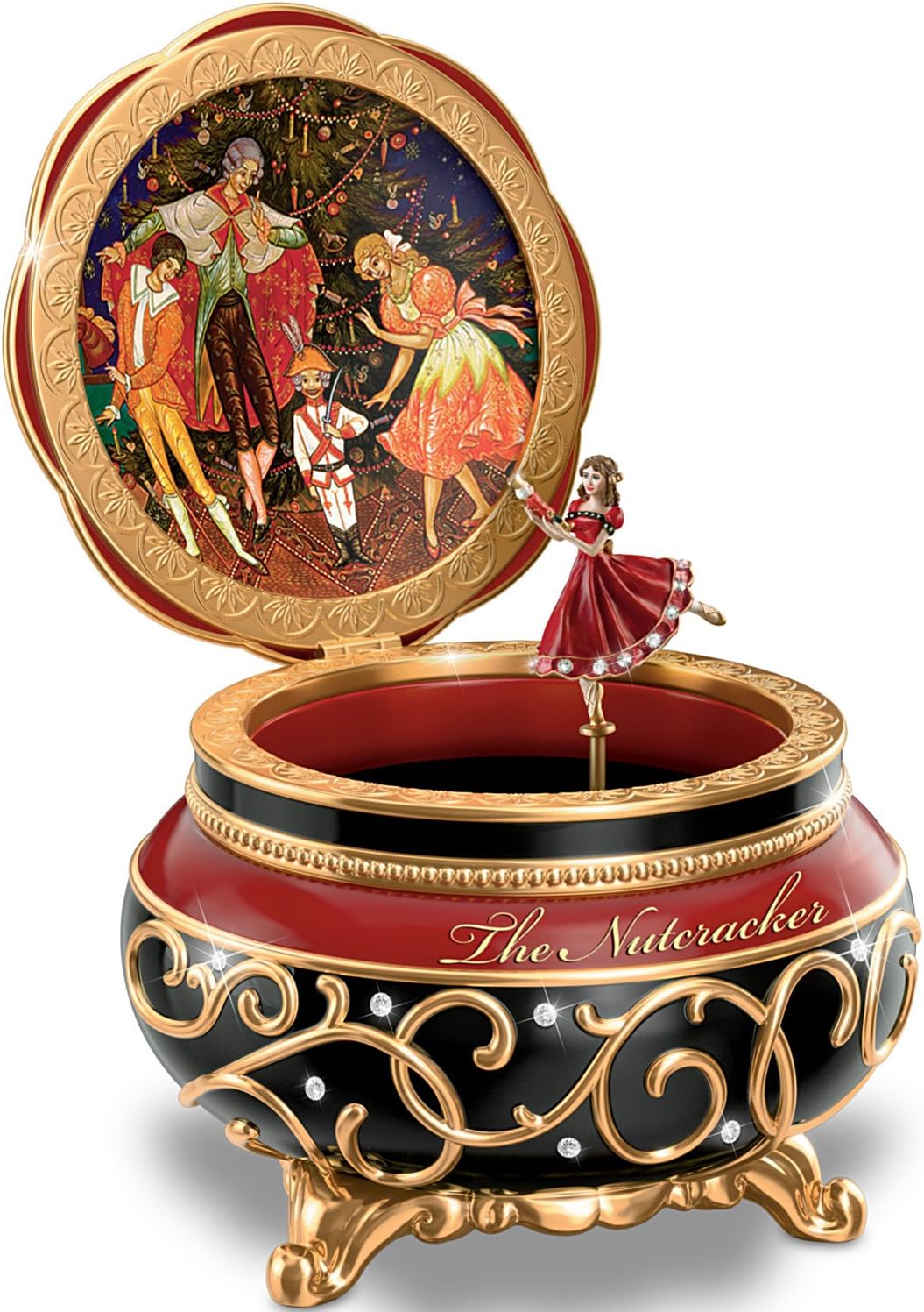 Clara And The Nutcracker Heirloom Porcelain Music Box with Russian Style Art by The Bradford Exchange by Bradford Exchange