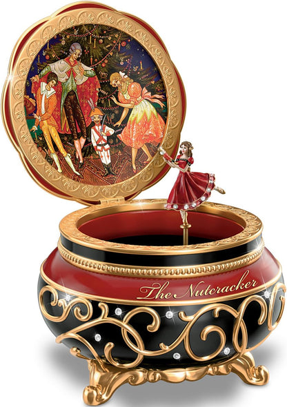 Clara And The Nutcracker Heirloom Porcelain Music Box with Russian Style Art by The Bradford Exchange by Bradford Exchange