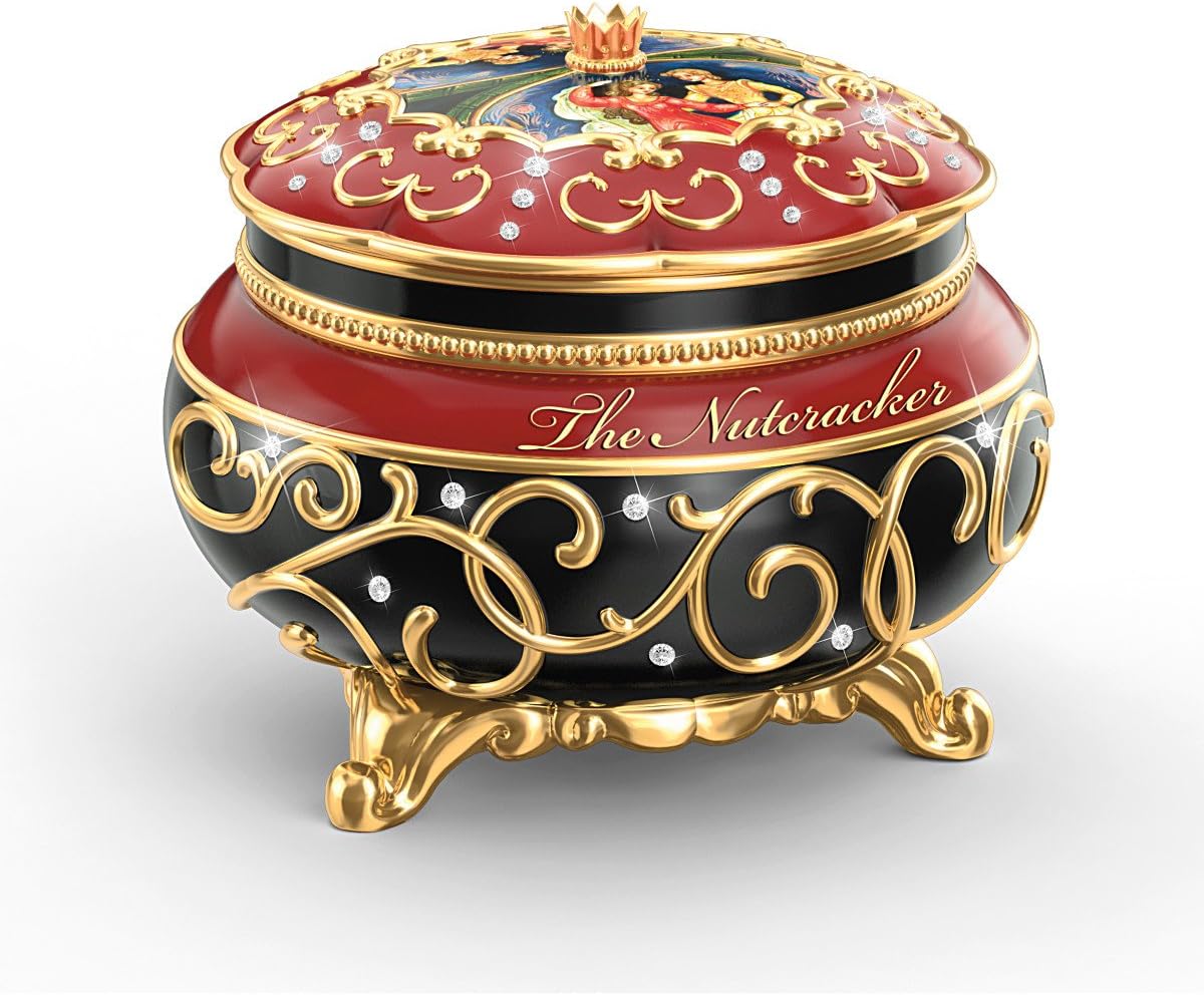 Clara And The Nutcracker Heirloom Porcelain Music Box with Russian Style Art by The Bradford Exchange by Bradford Exchange