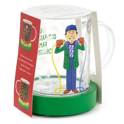 National Lampoon's Christmas Vacation™ Clark Griswold Glass Mug With Light and Sound Base, 13 oz by Hallmark