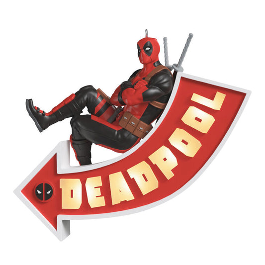 Hallmark Keepsake Christmas Ornament 2025, Marvel Deadpool It's a Sign! with Light, Gifts for Marvel Fans