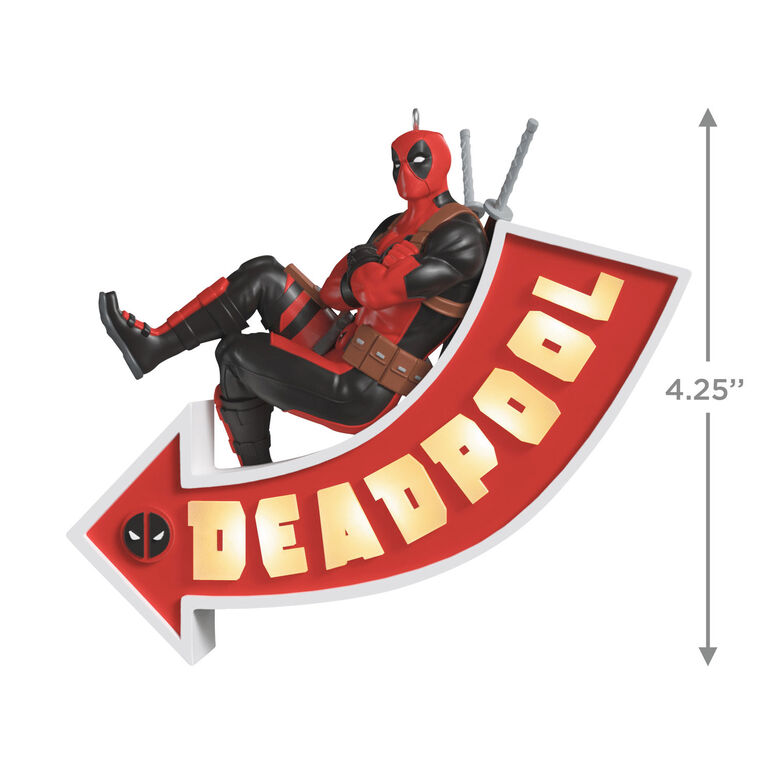 Hallmark Keepsake Christmas Ornament 2025, Marvel Deadpool It's a Sign! with Light, Gifts for Marvel Fans - BCGiftMall