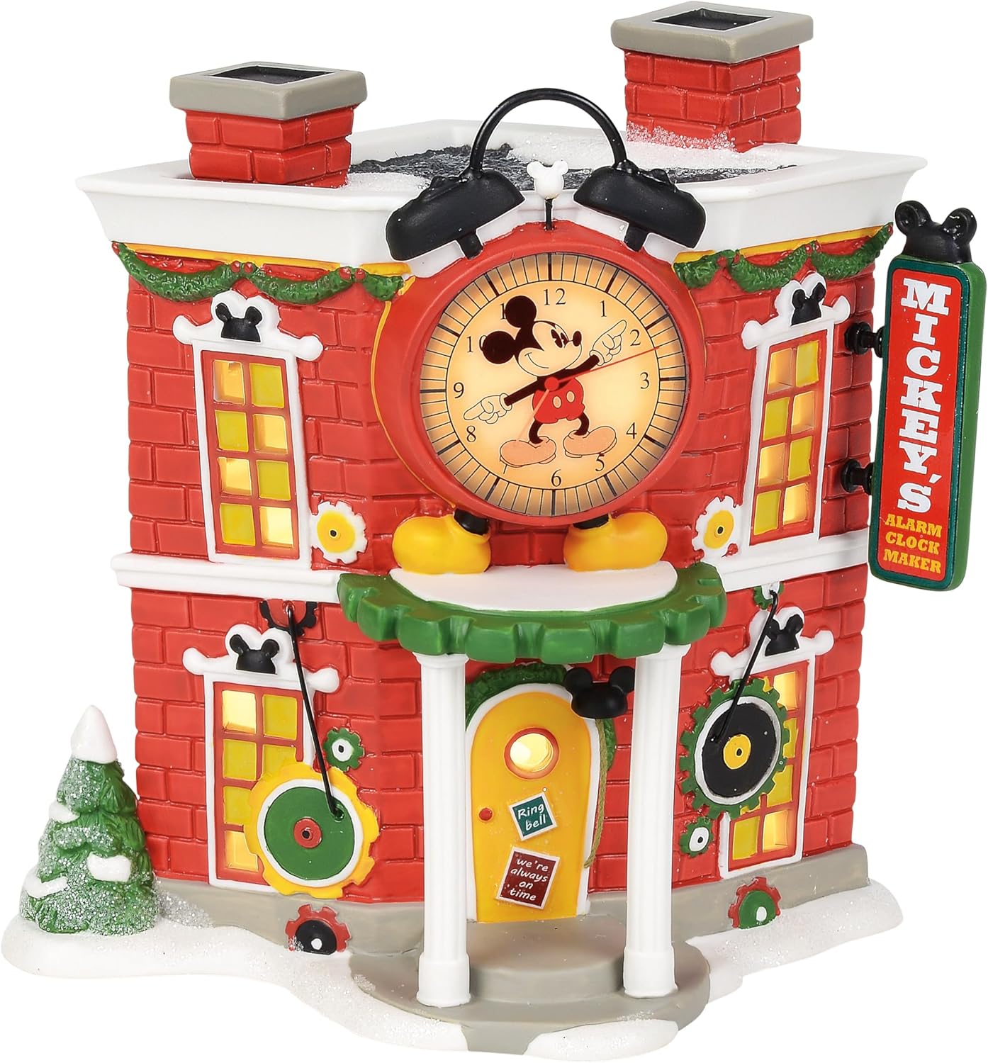 Department 56 Disney Mickey's Alarm Clock Shop Village Lit Building, Multicolor by Enesco - BCGiftMall