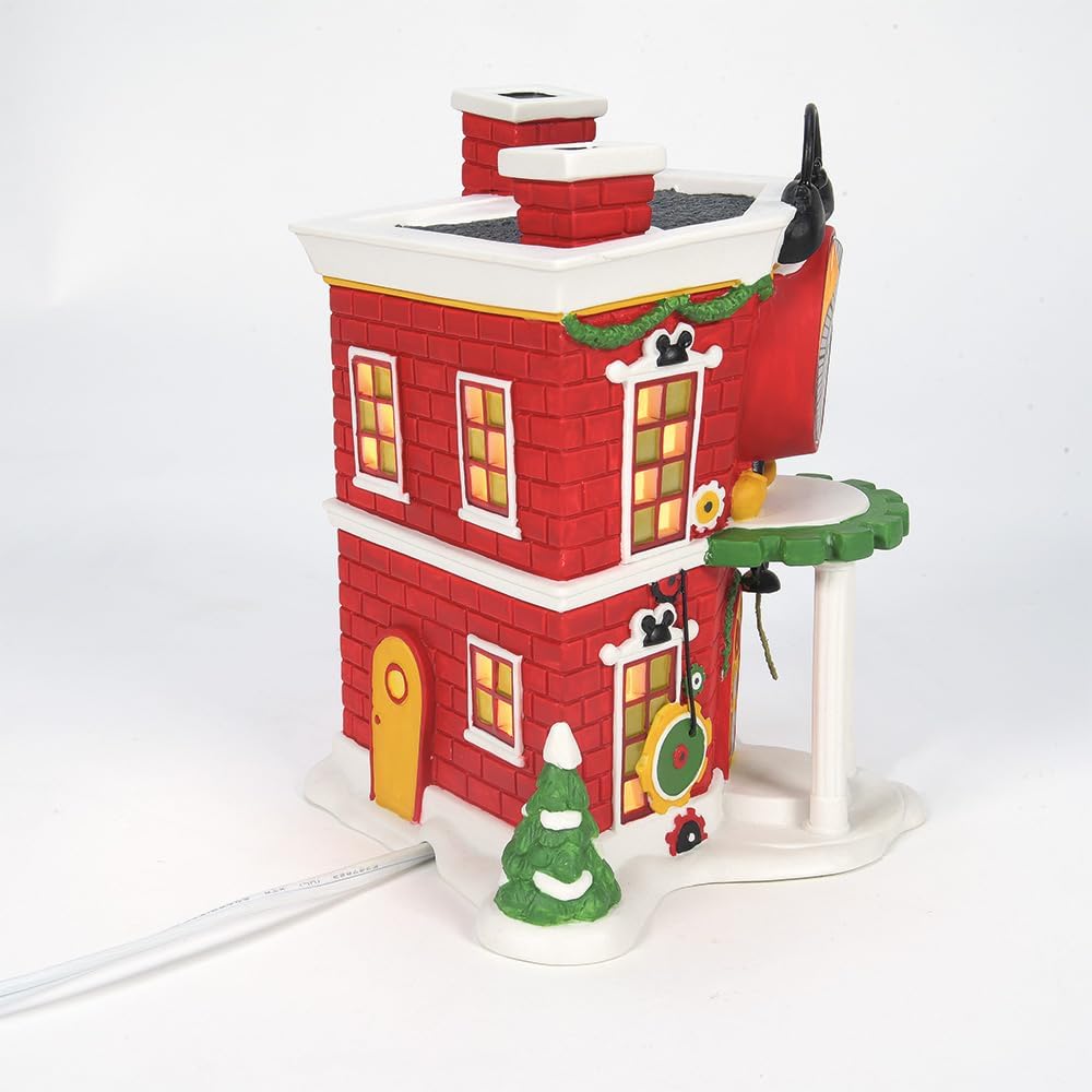 Department 56 Disney Mickey's Alarm Clock Shop Village Lit Building, Multicolor by Enesco - BCGiftMall