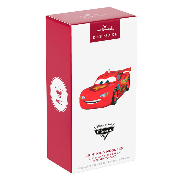 2026 Hallmark Christmas Ornament Disney Pixar Cars 2 15th Anniversary Lightning McQueen Metal Ornament