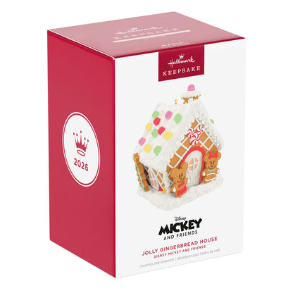 2026 Hallmark Christmas Ornament Disney Mickey and Friends Jolly Gingerbread House Musical Ornament With Light