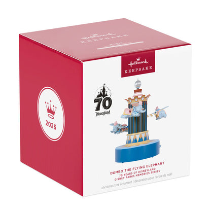 Hallmark 2026 Christmas Disney Parks Memories 70 Years of Disneyland Dumbo the Flying Elephant Musical Ornament With Light and Motion