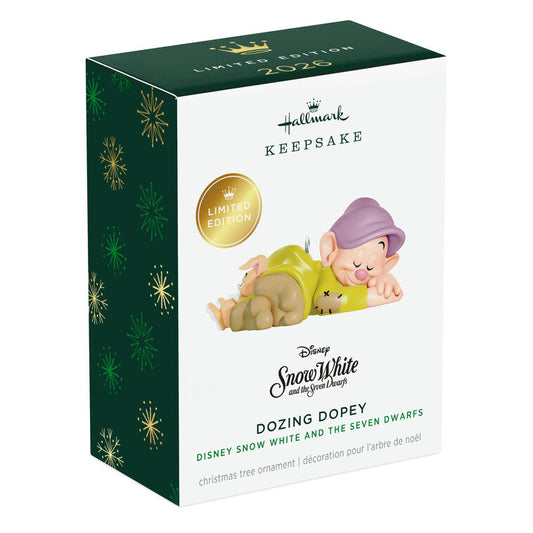 2026 Hallmark Christmas Ornament Disney Snow White and the Seven Dwarfs Dozing Dopey Limited Edition