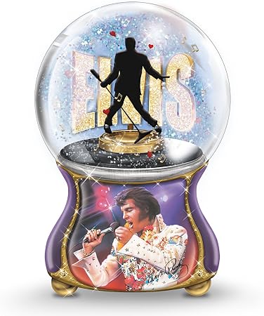 The Bradford Exchange Elvis Presley Musical Glitter Globe Plays Burning Love in Elvis's Actual Voice