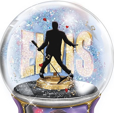 The Bradford Exchange Elvis Presley Musical Glitter Globe Plays Burning Love in Elvis's Actual Voice