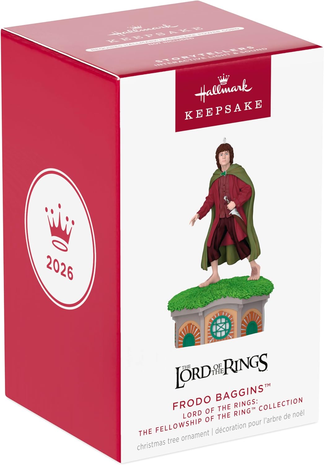 Hallmark Keepsake Christmas Ornament 2026, Lord of the Rings: The Fellowship of the Ring Collection Frodo Baggins with Light and Sound, Movie Gifts