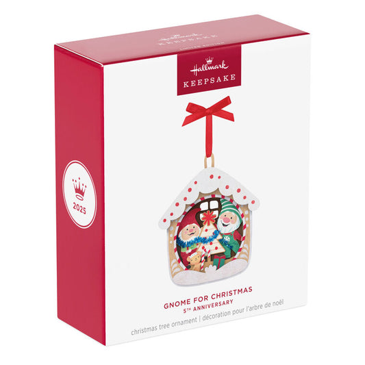 Hallmark 2025 Ornament 5th Anniversary Gnome for Christmas Papercraft Limited Edition