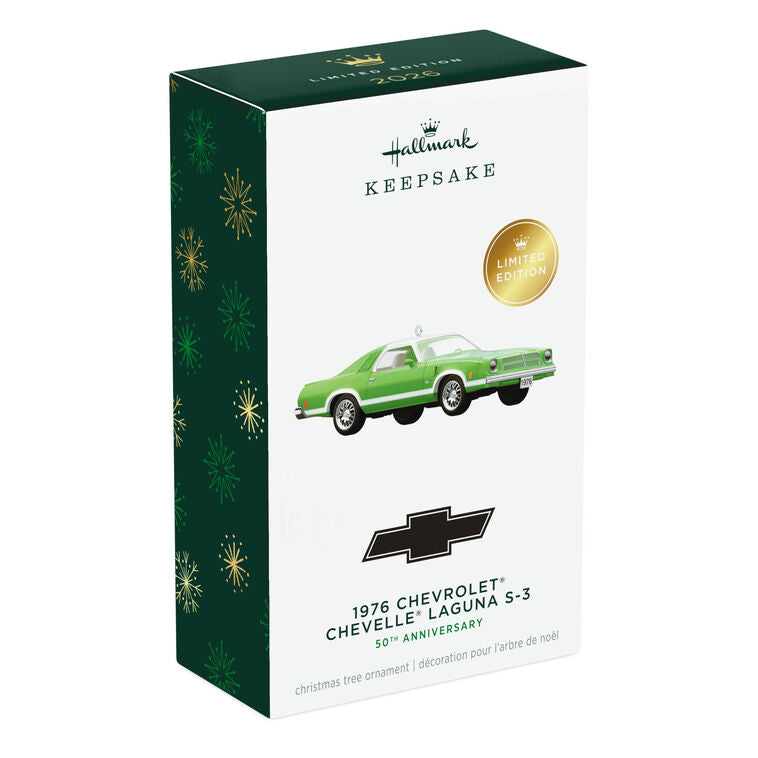 Hallmark Christmas Ornament 1976 Chevrolet® Chevelle® Laguna S-3 50th Anniversary 2026 Metal Limited Edition