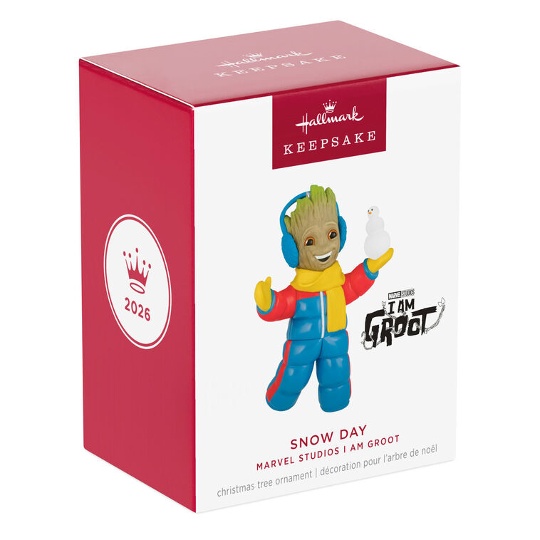 2026 Hallmark Christmas Ornament Marvel Studios I Am Groot Snow Day