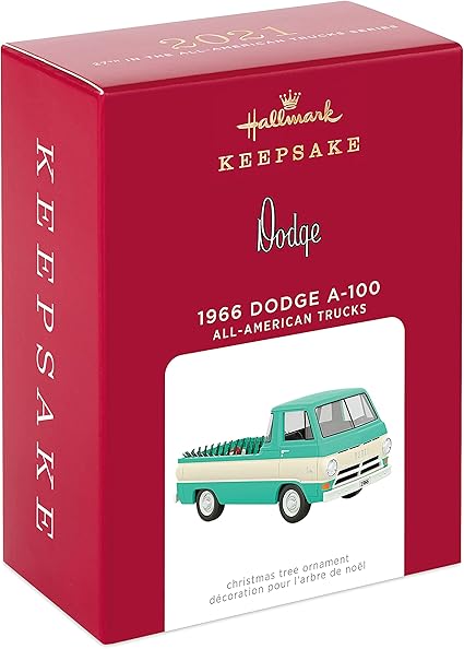 Hallmark Keepsake Christmas Ornament 2021, 1966 Dodge A-100 All-American Trucks, Metal Multi-Color 1999QXR9242