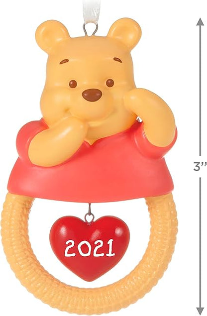 Hallmark Keepsake Christmas Ornament, Year Dated 2021, Disney Winnie The Pooh Baby's First Christmas