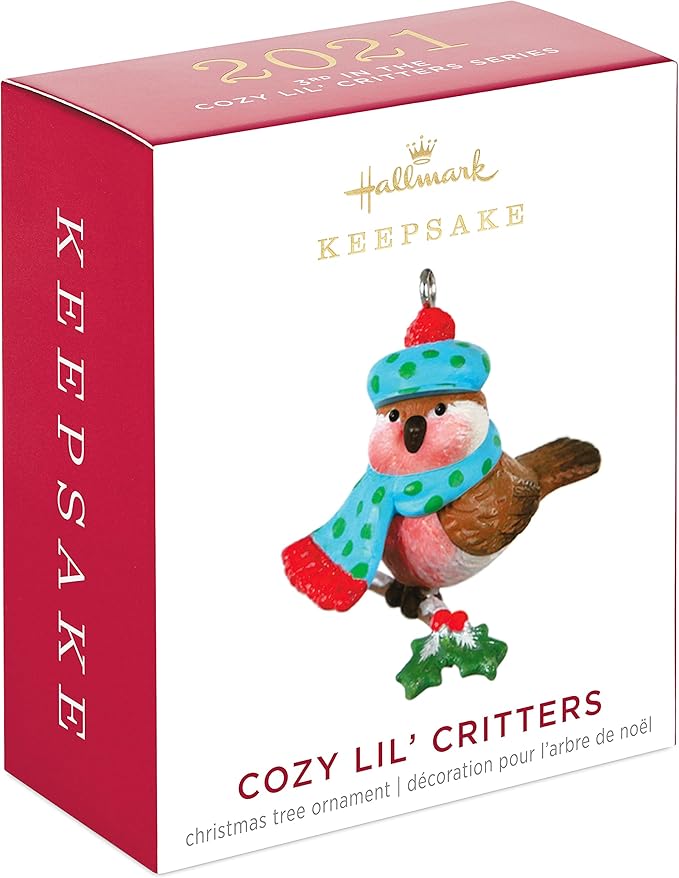 Hallmark Keepsake Christmas Ornament 2021, Mini Cozy Lil' Critters Bird, 1.2"