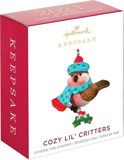 Hallmark Keepsake Christmas Ornament 2021, Mini Cozy Lil' Critters Bird, 1.2"