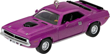 Hallmark Keepsake 0.58" Miniature Christmas Ornament 2023, Lil' Classic Cars 1970 Plymouth Hemi 'Cuda Mini Metal, Gifts for Car Collectors