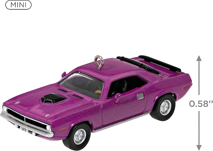 Hallmark Keepsake 0.58" Miniature Christmas Ornament 2023, Lil' Classic Cars 1970 Plymouth Hemi 'Cuda Mini Metal, Gifts for Car Collectors