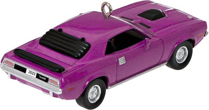 Hallmark Keepsake 0.58" Miniature Christmas Ornament 2023, Lil' Classic Cars 1970 Plymouth Hemi 'Cuda Mini Metal, Gifts for Car Collectors
