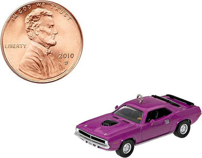 Hallmark Keepsake 0.58" Miniature Christmas Ornament 2023, Lil' Classic Cars 1970 Plymouth Hemi 'Cuda Mini Metal, Gifts for Car Collectors