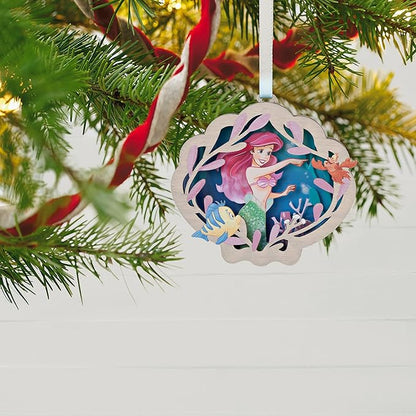 Hallmark Keepsake Disney Princess Christmas Ornament 2023, The Little Mermaid Ariel and Friends, Papercraft