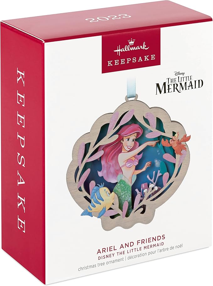Hallmark Keepsake Disney Princess Christmas Ornament 2023, The Little Mermaid Ariel and Friends, Papercraft