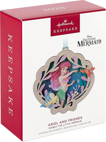 Hallmark Keepsake Disney Princess Christmas Ornament 2023, The Little Mermaid Ariel and Friends, Papercraft