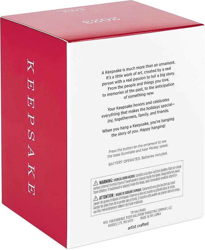 Hallmark Keepsake Christmas Ornament 2023, Disney 100 Years of Wonder Director Mickey Mouse with Light and Sound, Gifts for Disney Fans