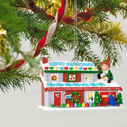 Hallmark Keepsake Christmas Ornament 2023, Elf Movie Crazy Christmas Cheer, Musical Ornament with Light, Elf Movie Gifts