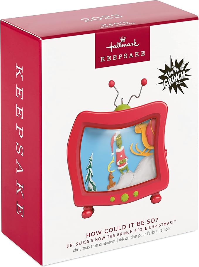 Hallmark Keepsake Christmas Ornament 2023, Dr. Seuss's How The Grinch Stole Christmas! How Could It Be So? with Light and Sound, Gifts for Grinch Fans