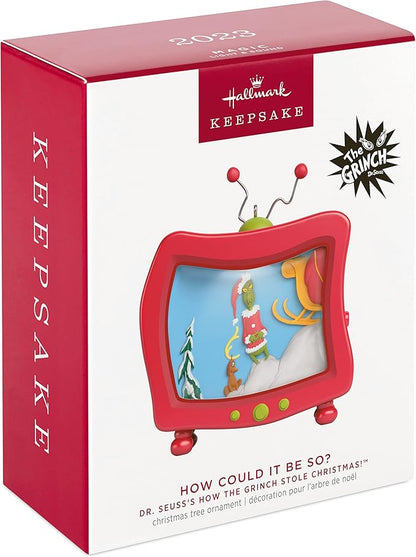Hallmark Keepsake Christmas Ornament 2023, Dr. Seuss's How The Grinch Stole Christmas! How Could It Be So? with Light and Sound, Gifts for Grinch Fans