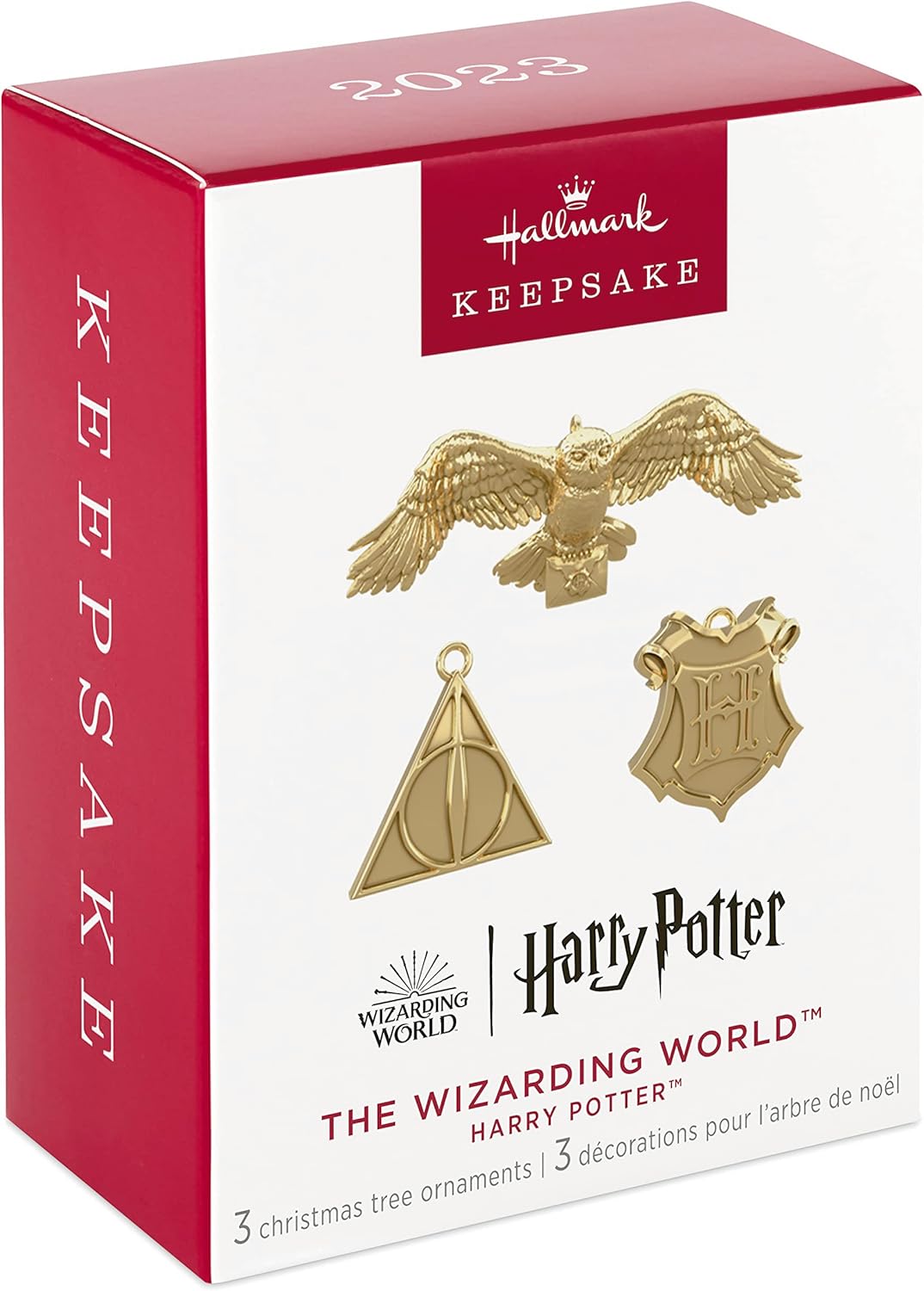 Hallmark Keepsake Miniature Christmas Ornaments 2023, Harry Potter The Wizarding World Metal, Mini Set of 3, Gifts for Harry Potter Fans