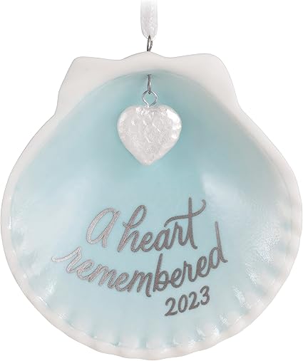 Hallmark Keepsake Christmas Ornament 2023, A Heart Remembered, Clam Shell Memorial Gift