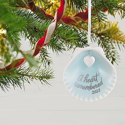 Hallmark Keepsake Christmas Ornament 2023, A Heart Remembered, Clam Shell Memorial Gift