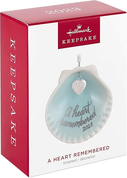 Hallmark Keepsake Christmas Ornament 2023, A Heart Remembered, Clam Shell Memorial Gift