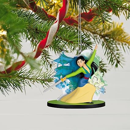 Hallmark Keepsake Disney Princess Christmas Ornament 2023, Mulan 25th Anniversary Heart of a Warrior