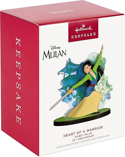 Hallmark Keepsake Disney Princess Christmas Ornament 2023, Mulan 25th Anniversary Heart of a Warrior