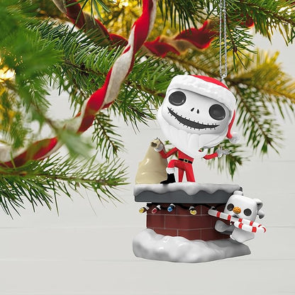 Hallmark Keepsake Christmas Ornament 2023, Disney Tim Burton's The Nightmare Before Christmas Jack Skellington and Zero Funko POP!, Gifts for Disney Fans