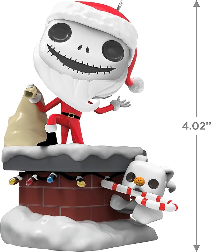 Hallmark Keepsake Christmas Ornament 2023, Disney Tim Burton's The Nightmare Before Christmas Jack Skellington and Zero Funko POP!, Gifts for Disney Fans