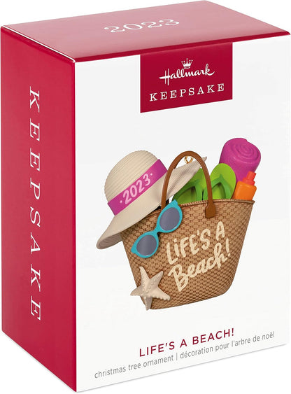 Hallmark Keepsake Christmas Ornament 2023, Life's a Beach! Vacation Ornament, Beach Gifts