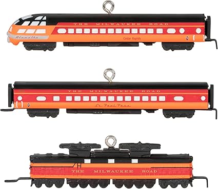 Hallmark Keepsake Miniature Christmas Ornaments 2023, Lionel Milwaukee Road EP-2 Passenger, Mini Set of 3, Train Gifts