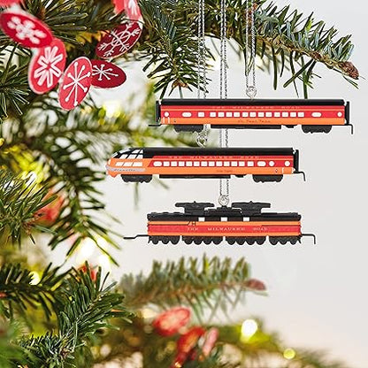 Hallmark Keepsake Miniature Christmas Ornaments 2023, Lionel Milwaukee Road EP-2 Passenger, Mini Set of 3, Train Gifts