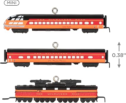 Hallmark Keepsake Miniature Christmas Ornaments 2023, Lionel Milwaukee Road EP-2 Passenger, Mini Set of 3, Train Gifts