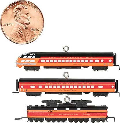 Hallmark Keepsake Miniature Christmas Ornaments 2023, Lionel Milwaukee Road EP-2 Passenger, Mini Set of 3, Train Gifts