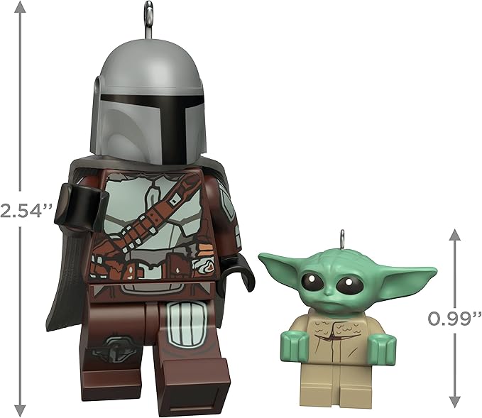 Hallmark Keepsake Christmas Ornaments 2023, The Mandalorian and Grogu Lego Star Wars Minifigure, Set of 2, Gifts for Star Wars Fans