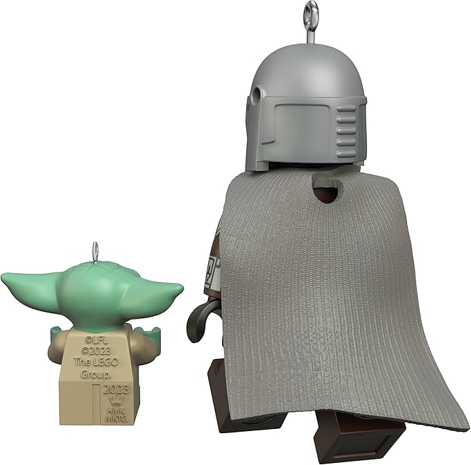 Hallmark Keepsake Christmas Ornaments 2023, The Mandalorian and Grogu Lego Star Wars Minifigure, Set of 2, Gifts for Star Wars Fans