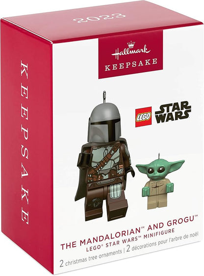 Hallmark Keepsake Christmas Ornaments 2023, The Mandalorian and Grogu Lego Star Wars Minifigure, Set of 2, Gifts for Star Wars Fans